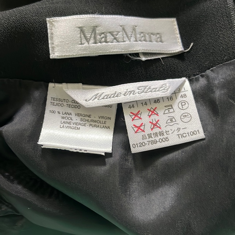 Max Mara Wool Lined Skirt Side Slit Professional Black Office 14 View 3